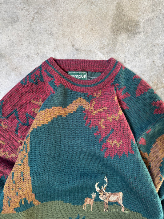 (S) Vintage Deer Sweater