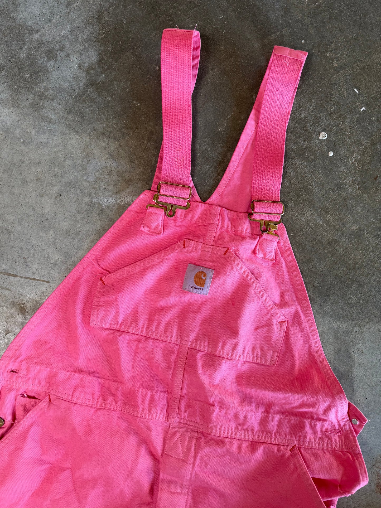 (L) Vintage Pink Carhartt Overalls