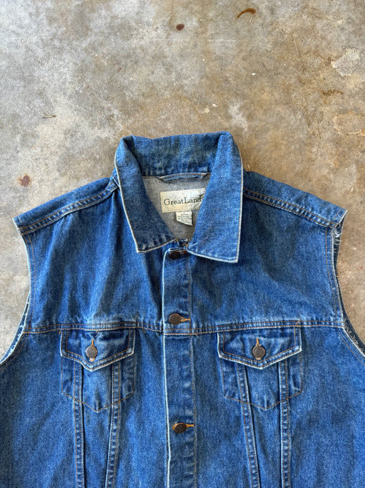 (L) GreatLand Denim Button-Up Vest