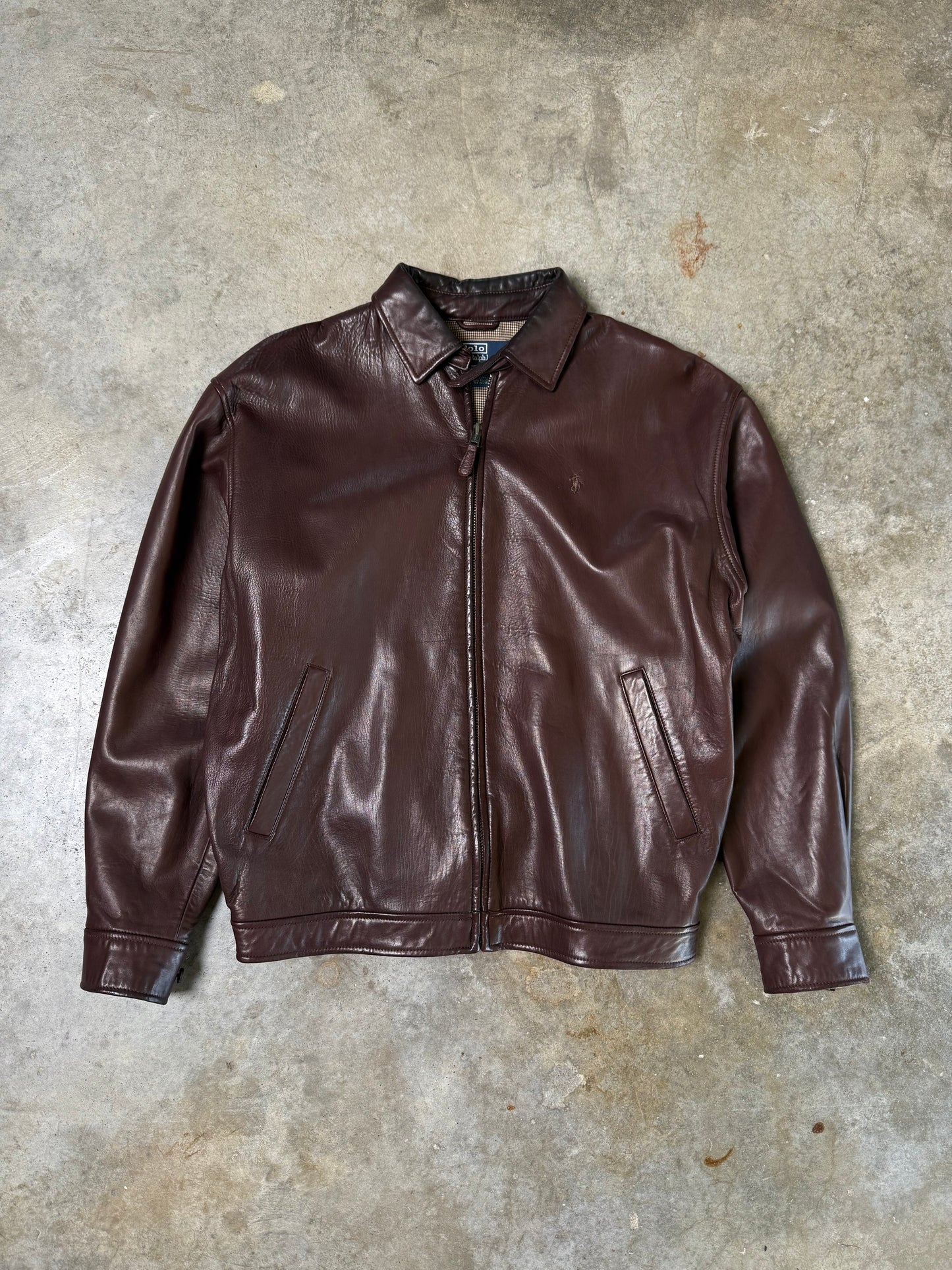 (M) Vintage Leather Polo Jacket