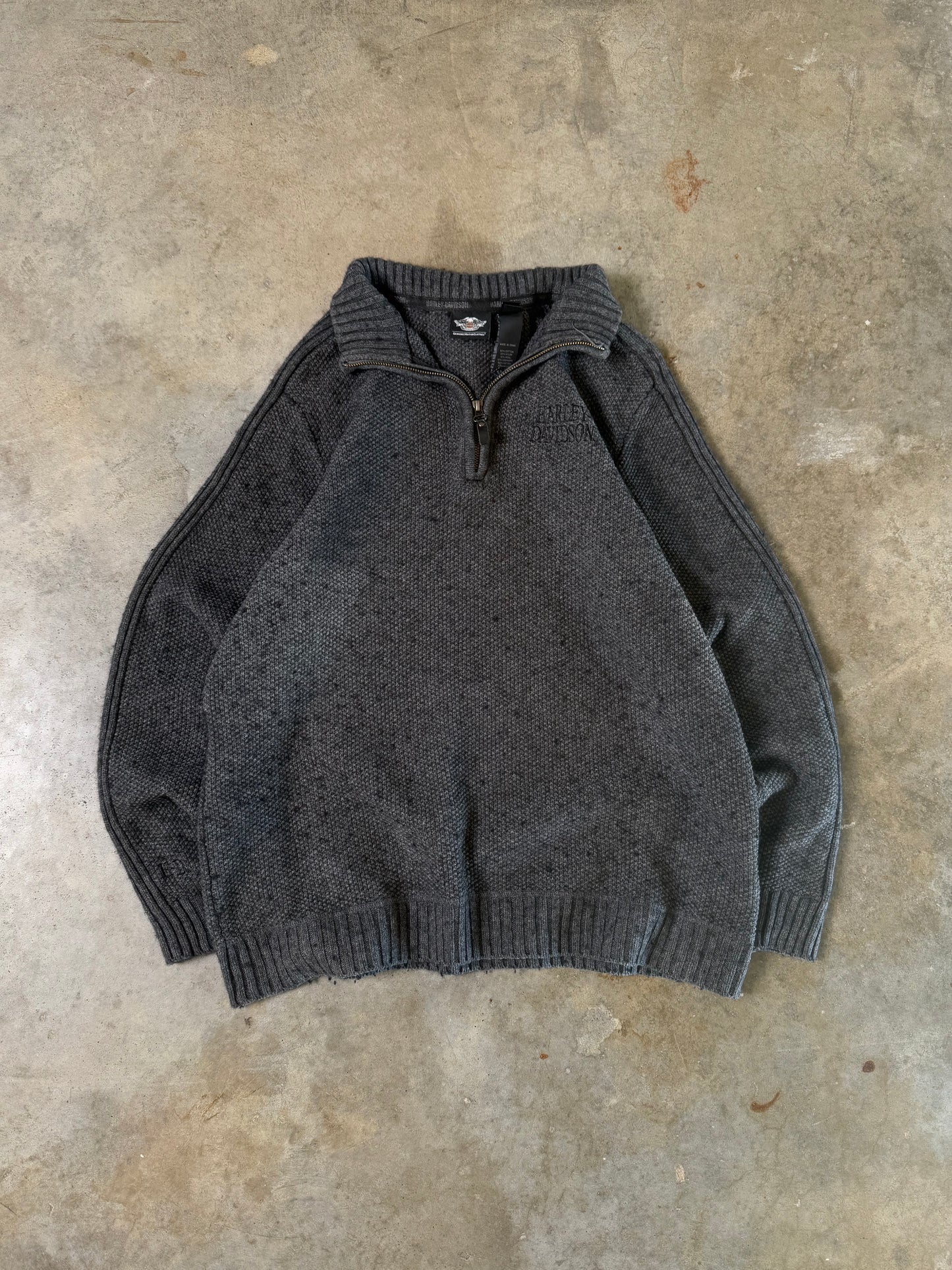 (L) 00s Harley Davidson Quarter-Zip
