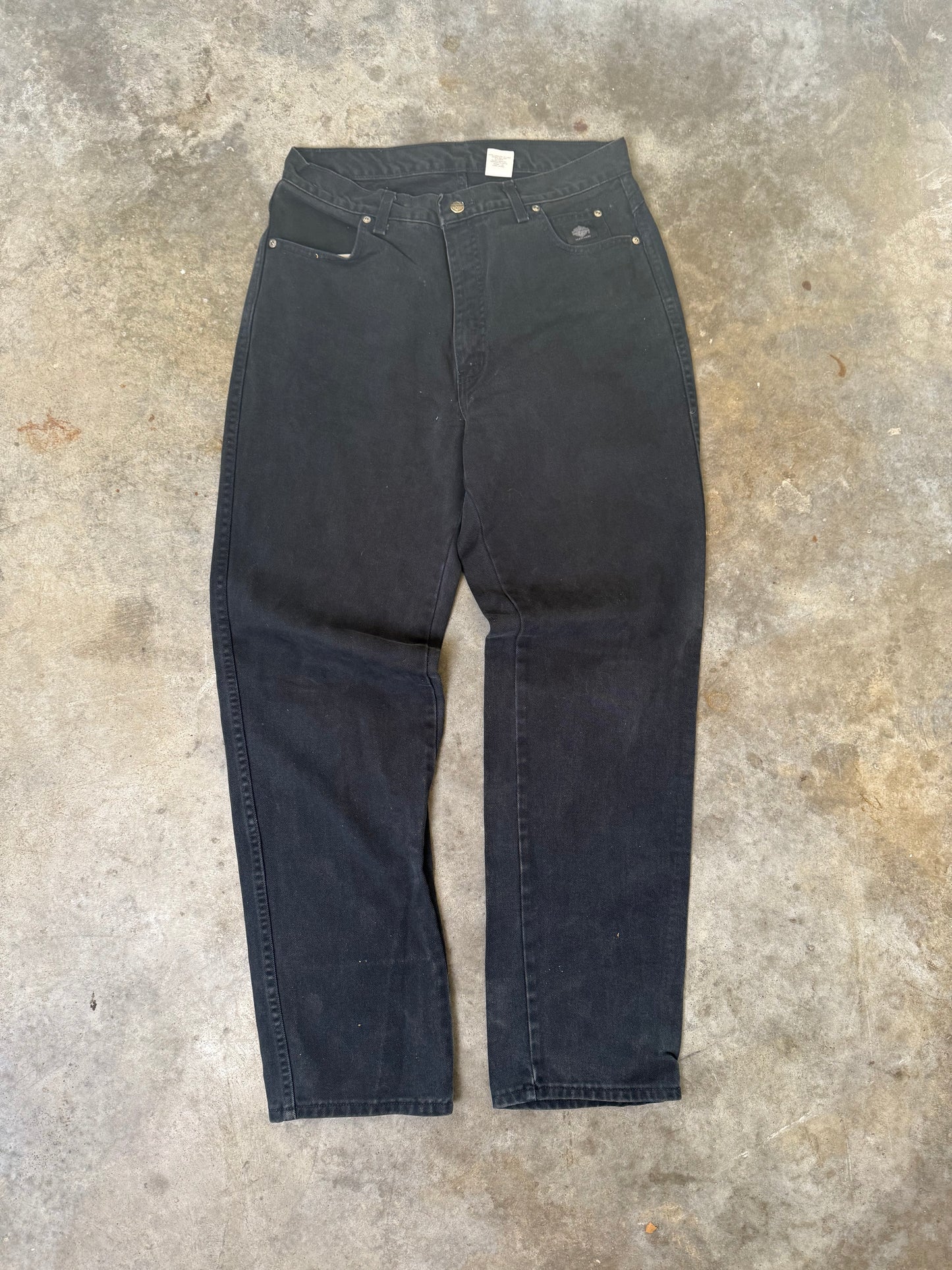 (34 x 34) 00s Harley Flame Embroidered Jeans