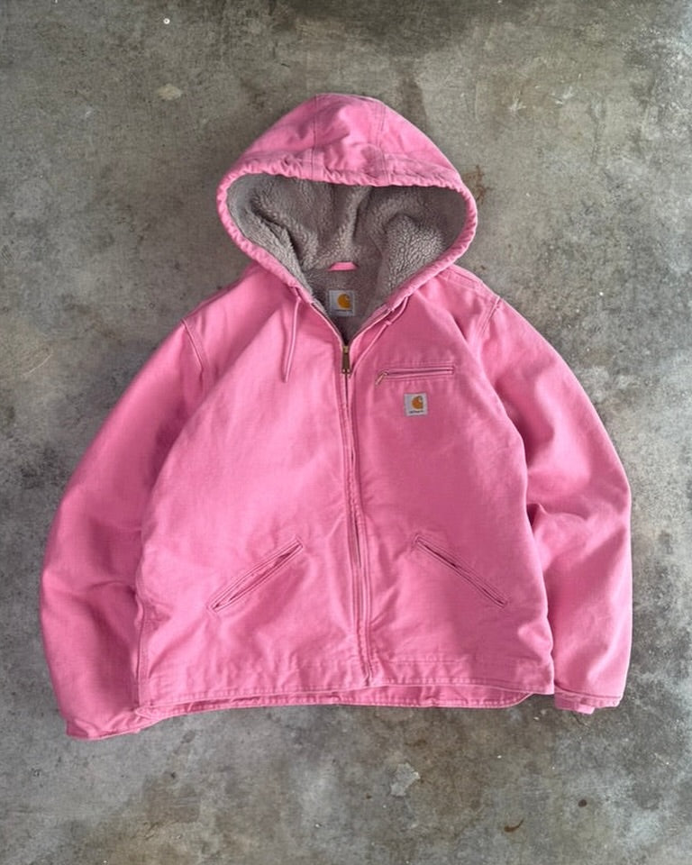 (L) 00s Pink Carhartt Sherpa Lined Jacket