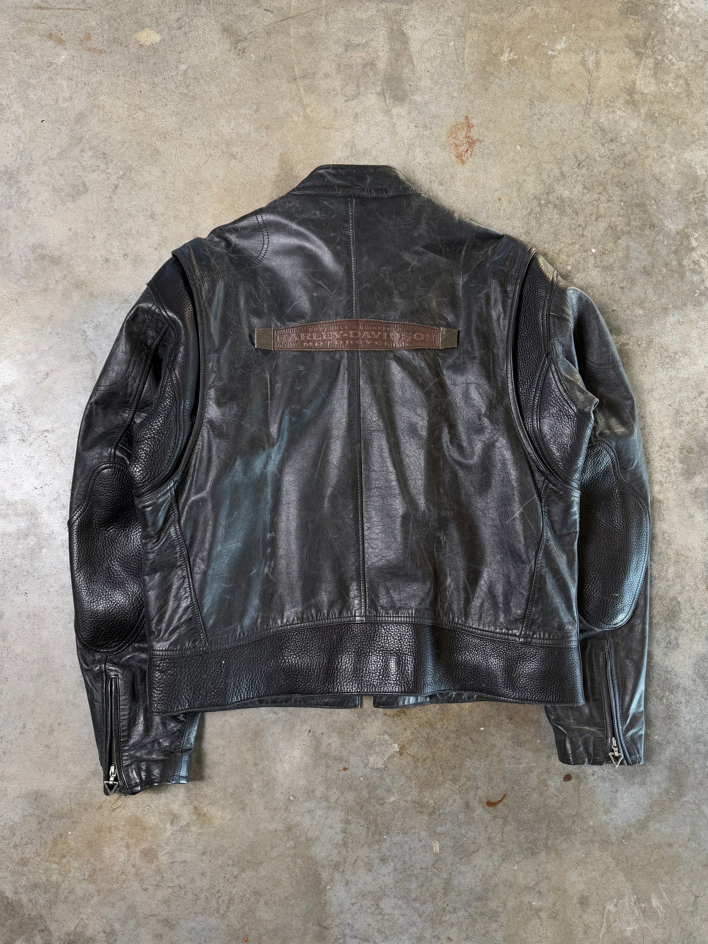 (XL) Vintage Harley Leather Jacket