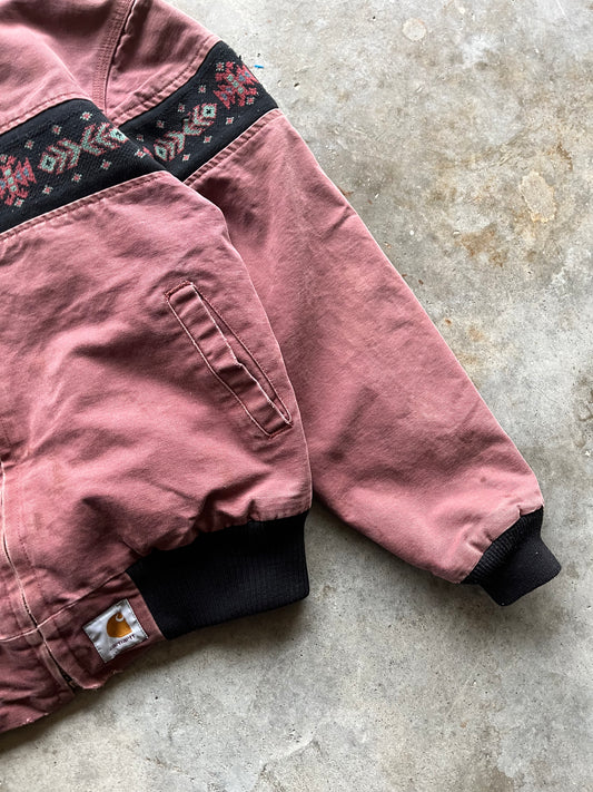 (M/L) Vintage Carhartt Aztec Jacket Red