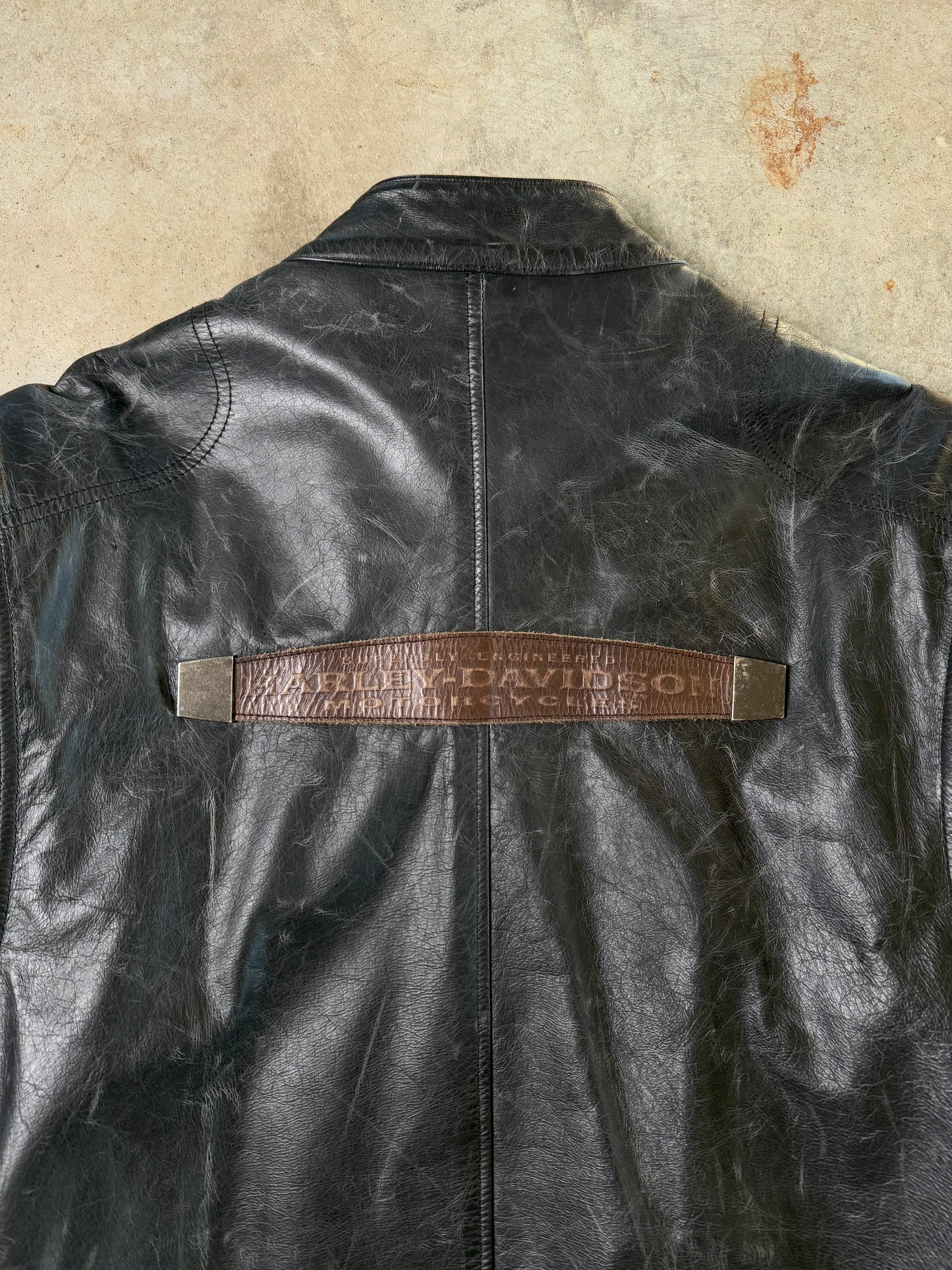 (XL) Vintage Harley Leather Jacket