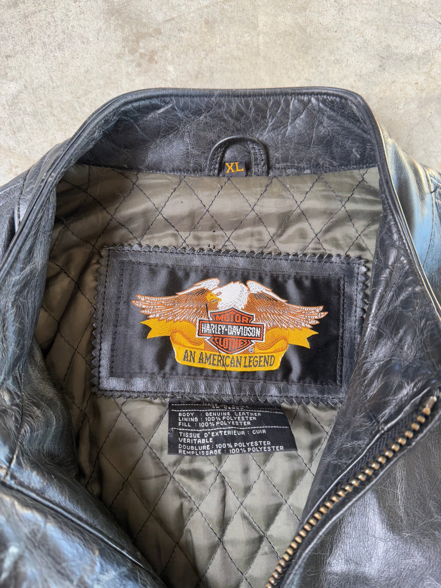 (XL) Vintage Harley Leather Jacket