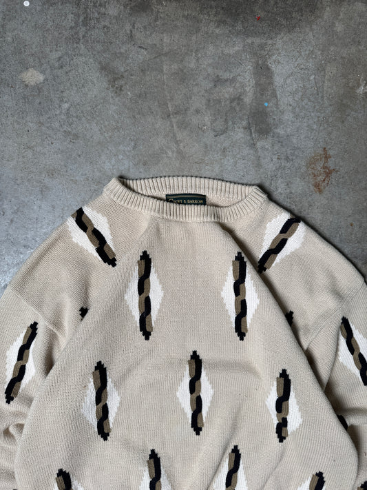 (L) Vintage Patterned Sweater