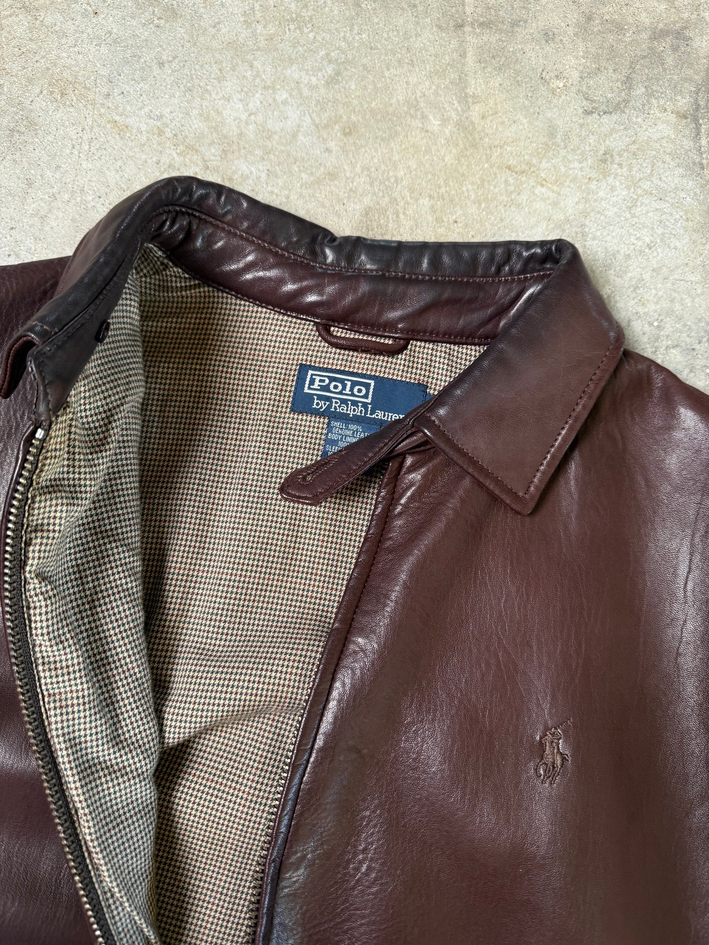 (M) Vintage Leather Polo Jacket