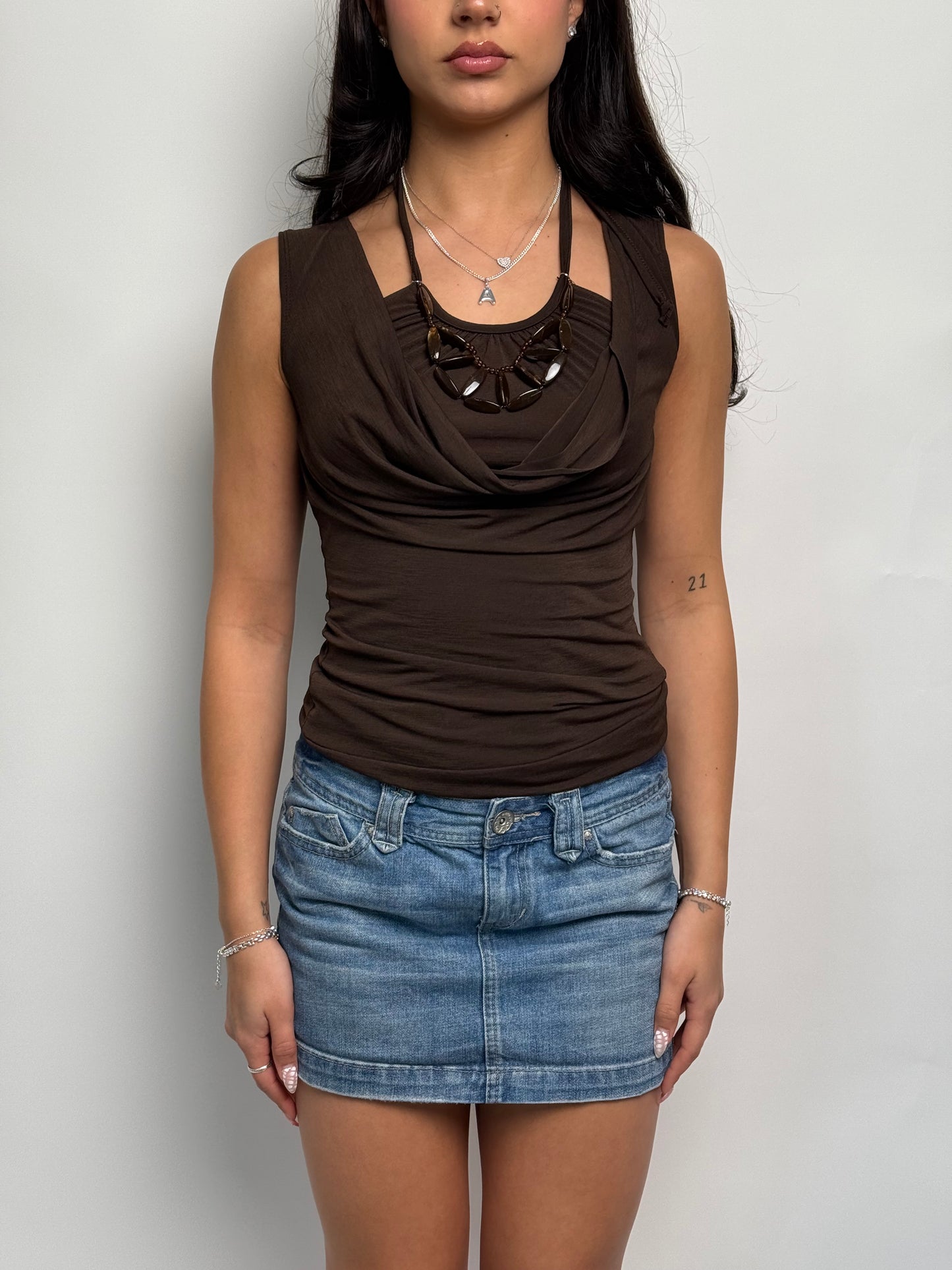 (S) 00s Cowl-Neck Top