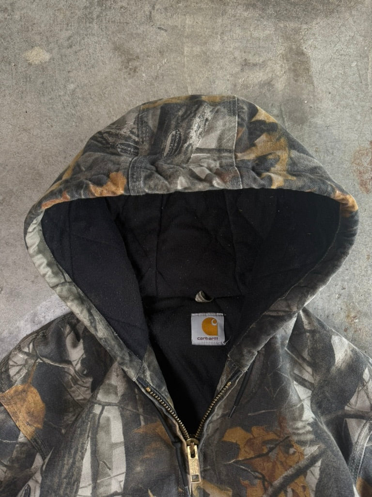(XL) Vintage Carhartt Camo Hooded Jacket