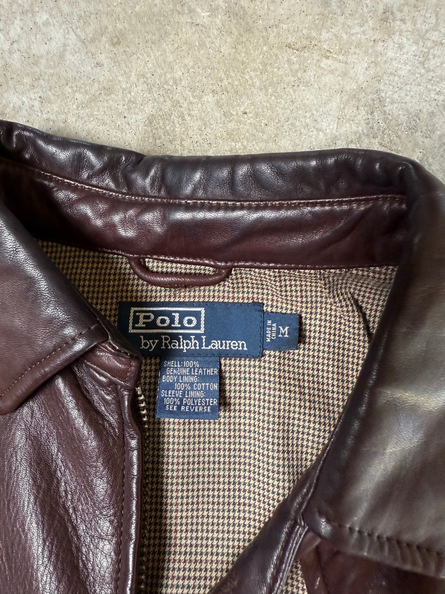 (M) Vintage Leather Polo Jacket