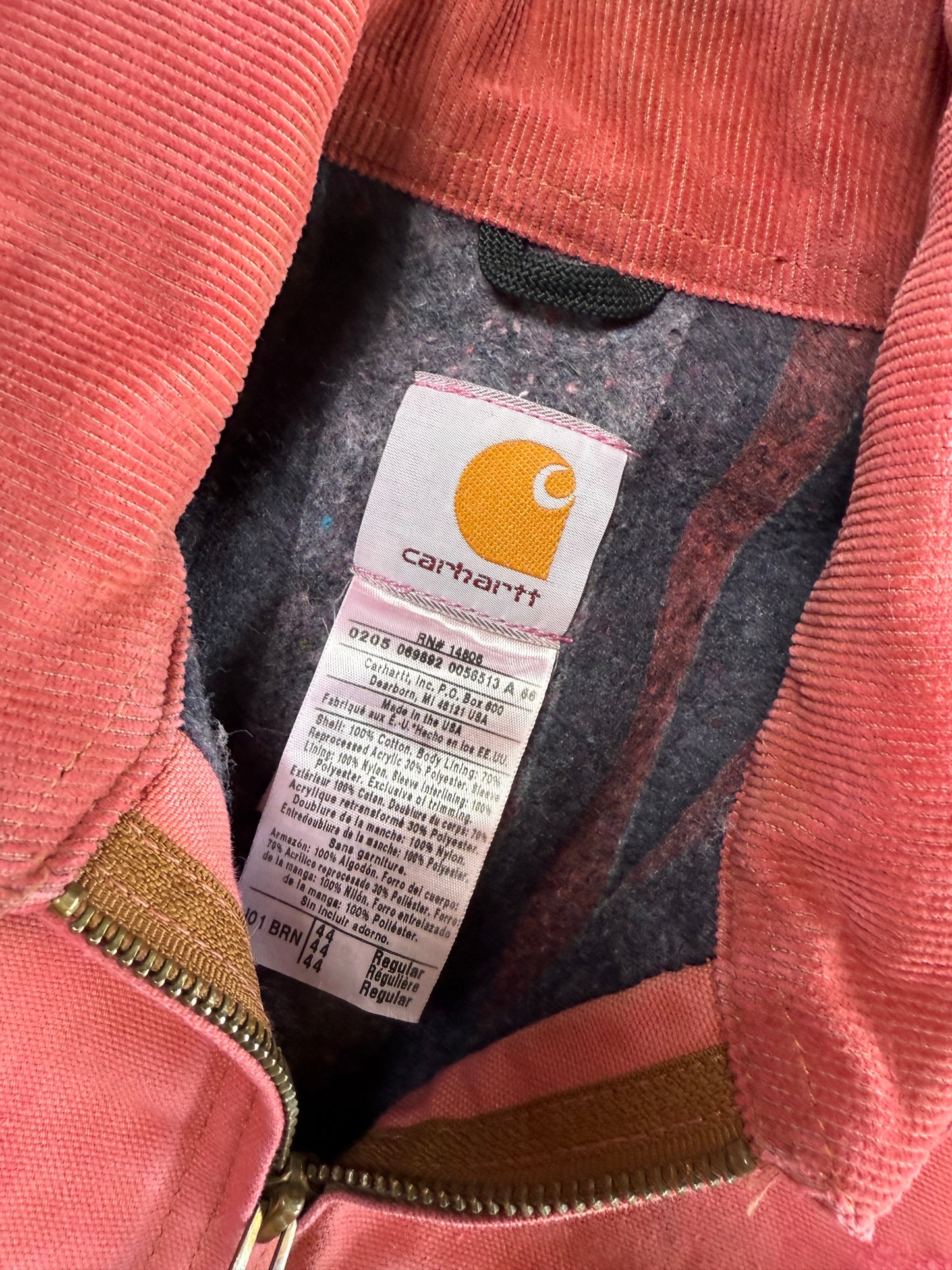 (L) Vintage Pink Carhartt Detroit Jacket