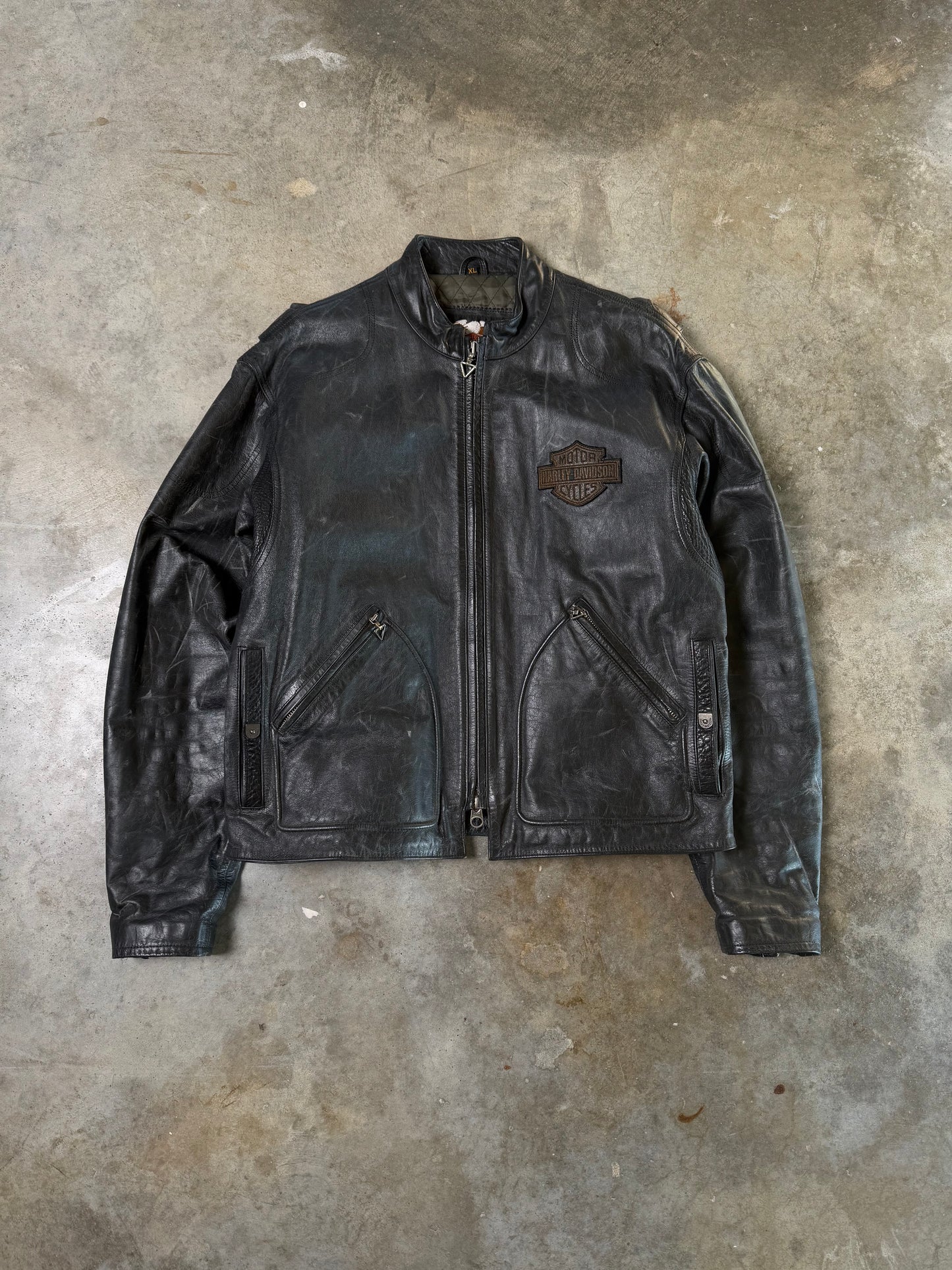 (XL) Vintage Harley Leather Jacket
