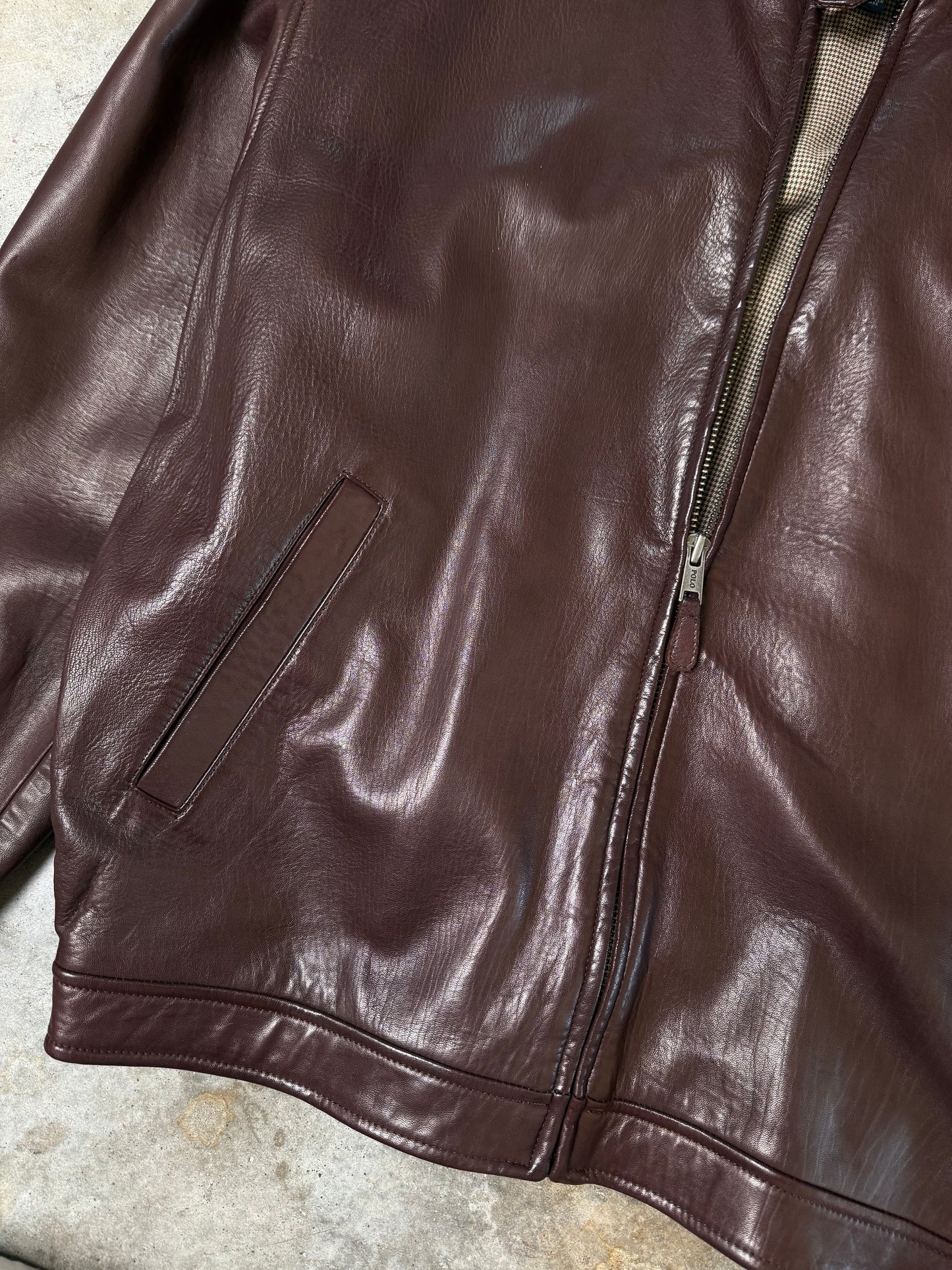 (M) Vintage Leather Polo Jacket