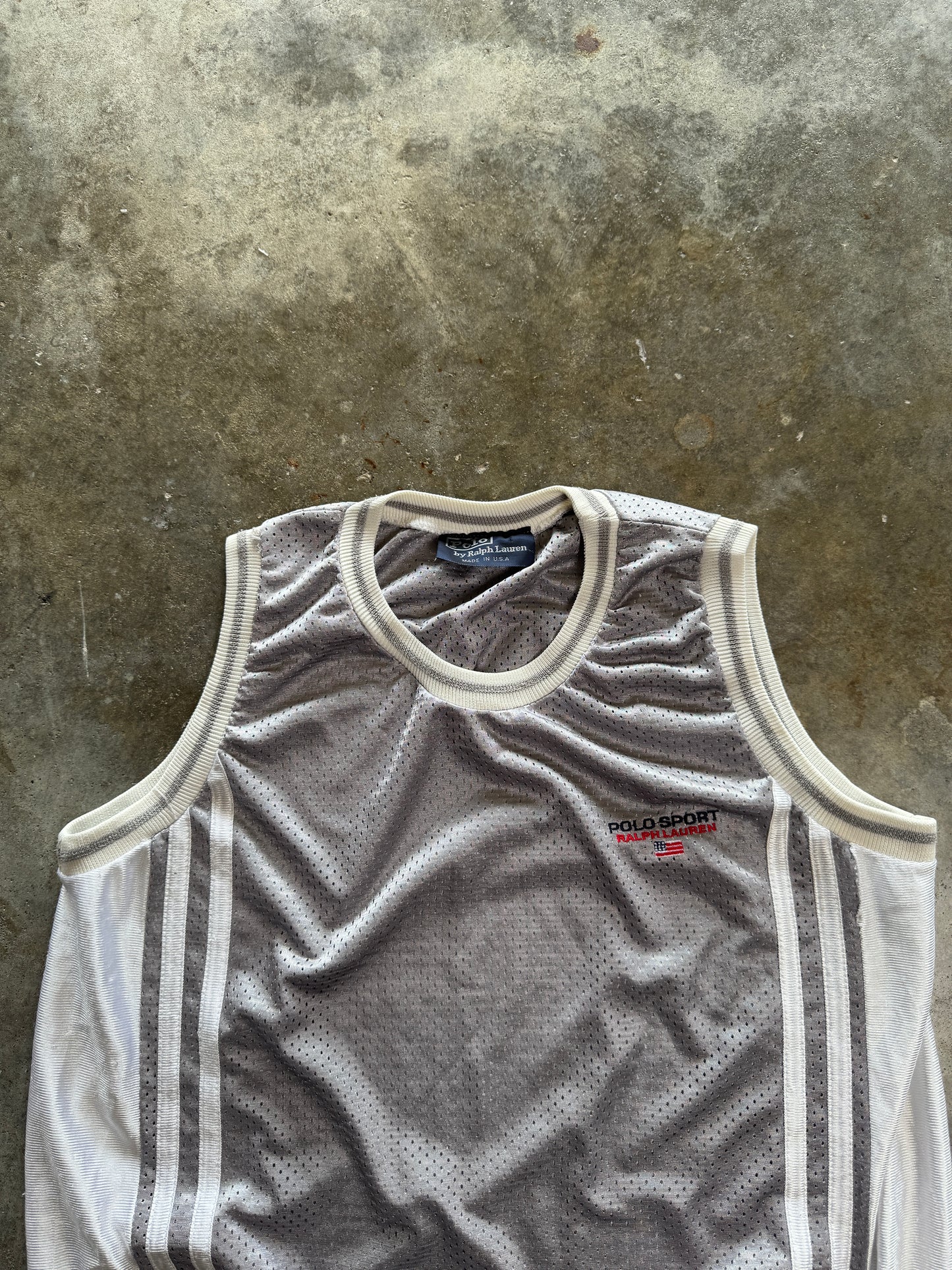 (XL) Vintage Polo Mesh Tank-Top