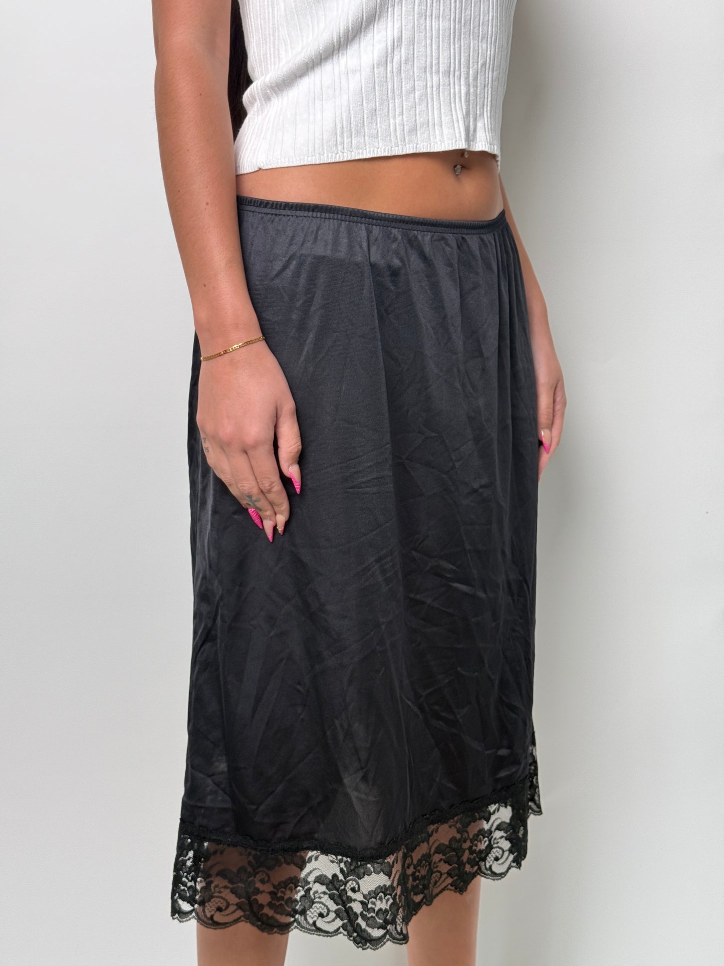 (S) 00s Satin Midi-Skirt