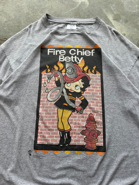 (XXL) 1998 Vintage Betty Boop Firefighter Tee