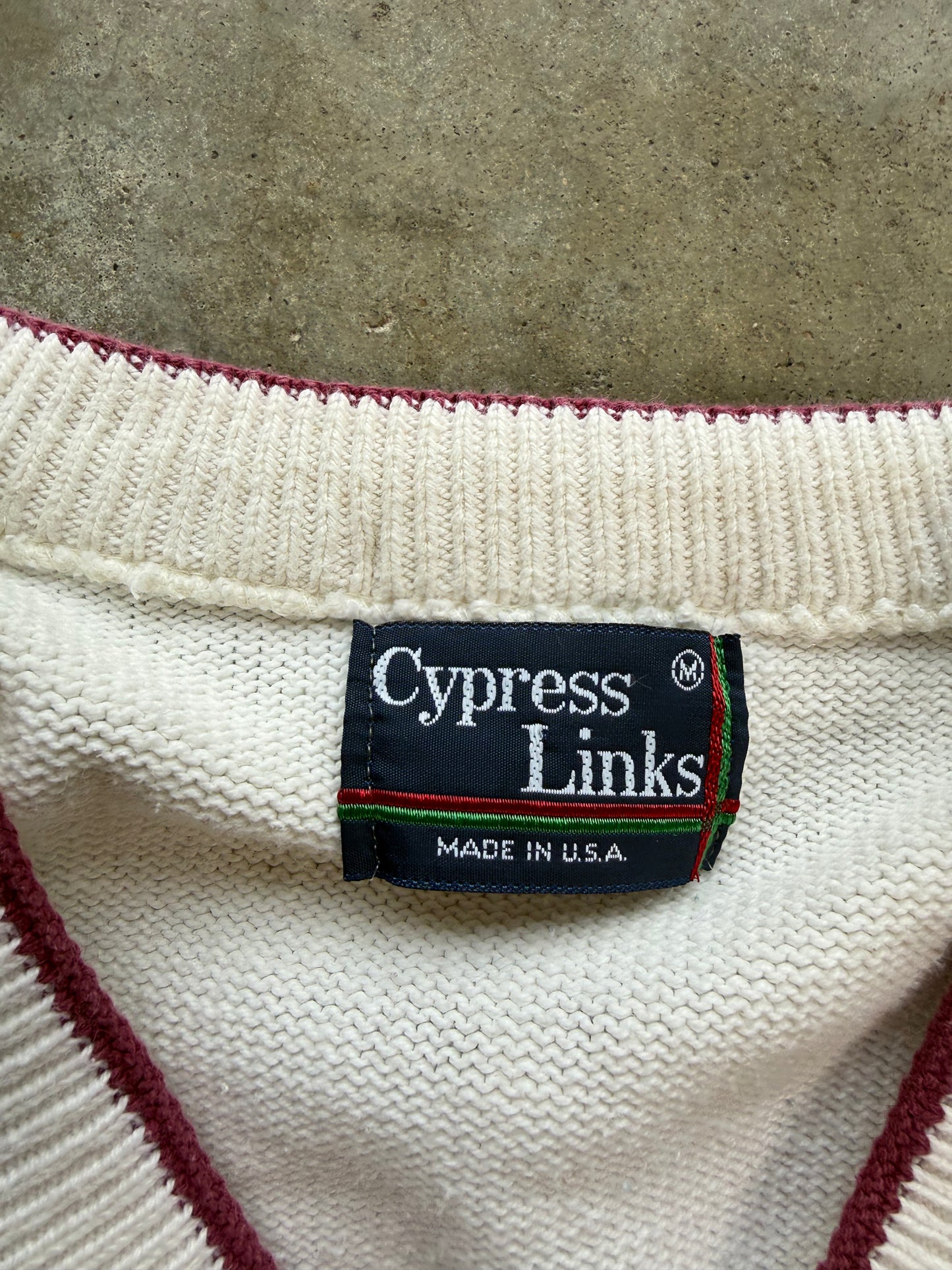 (M) Vintage Golf V-Neck Sweater