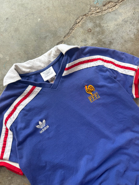 (M/L) Vintage 80s France F.F.F. Adidas Jersey