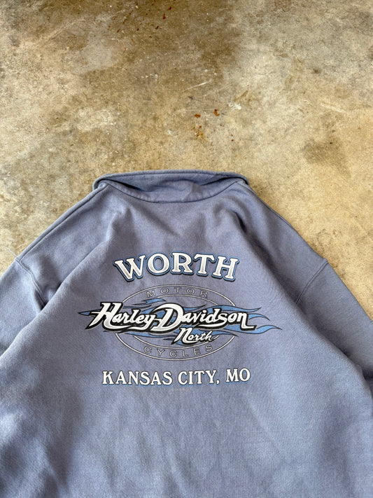 (L) 00s Harley Davidson Quarter-Zip