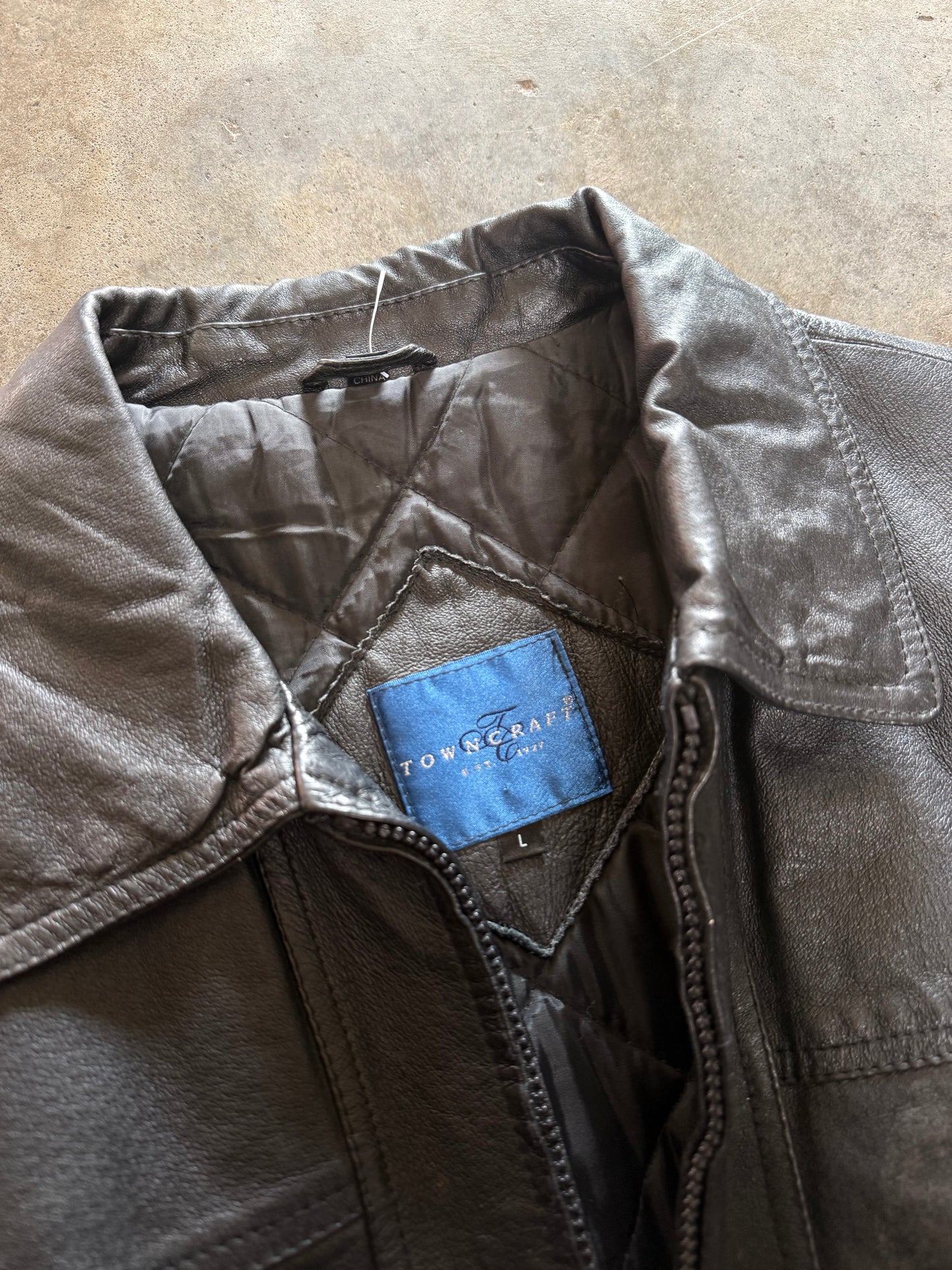 (XL) Vintage Town Craft Leather Jacket