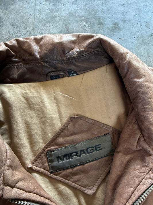 (L) Vintage Mirage Leather Jacket