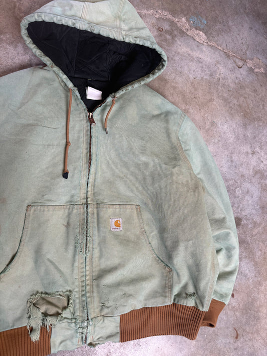 (XL) Vintage Carhartt Mint Green Canvas Jacket