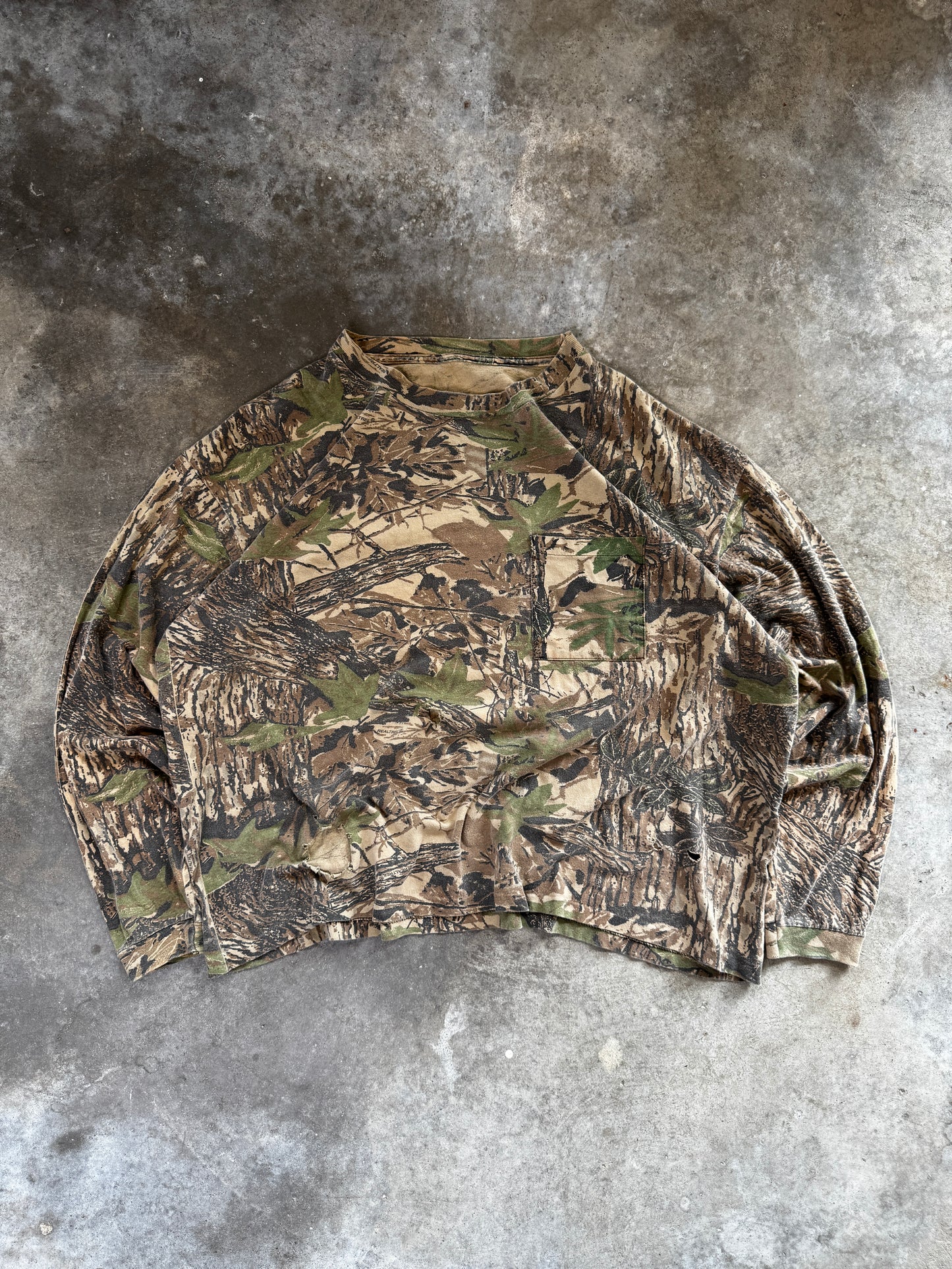 (XXL) Vintage Camo Pocket Longsleeve