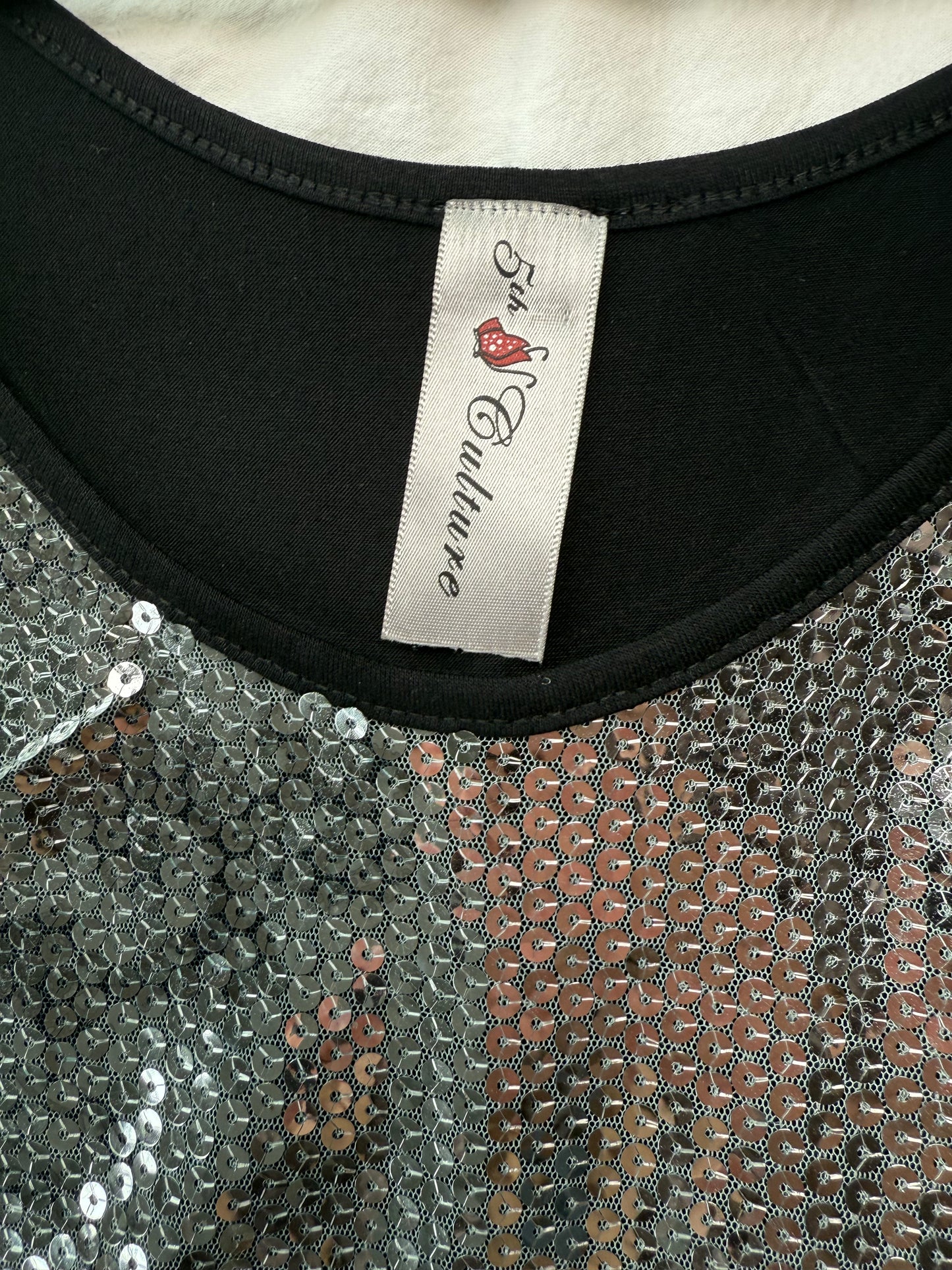 (S) 00s Silver Sequin Tank-Top