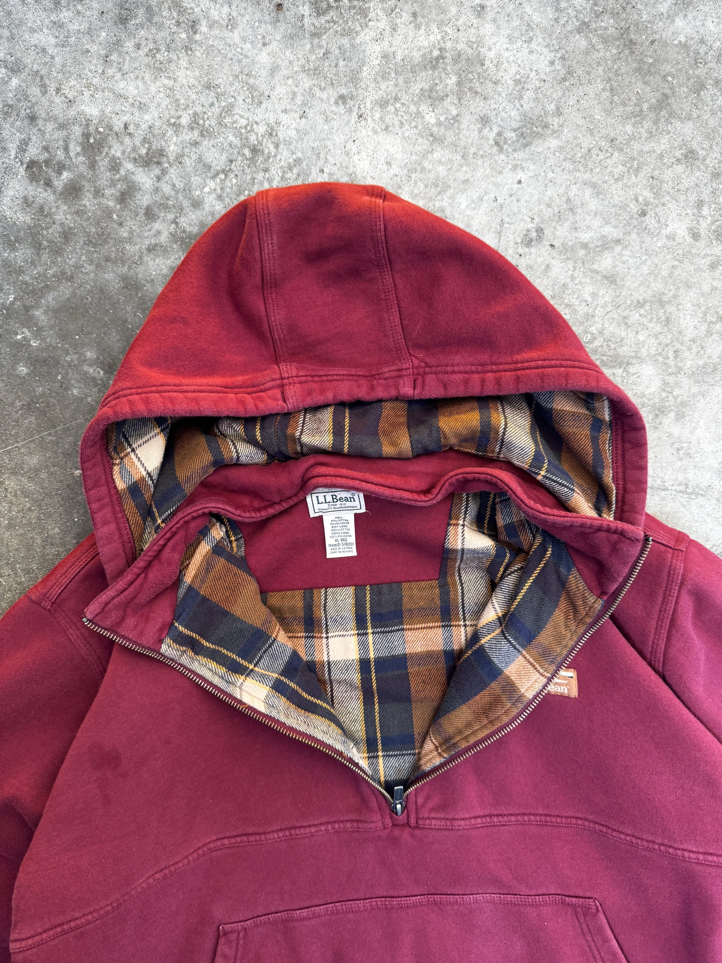 (XL) Vintage L.L. Bean Quarter-Zip Hoodie