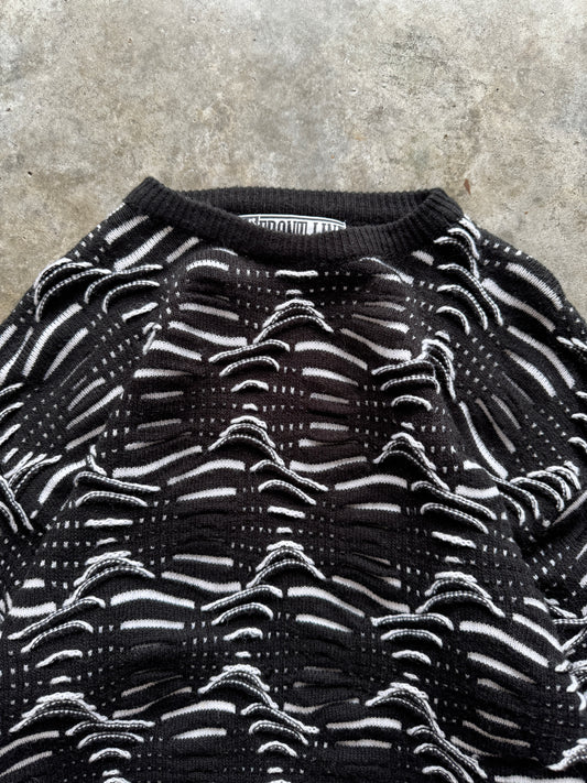(L) Vintage Front-Line Knit Sweater