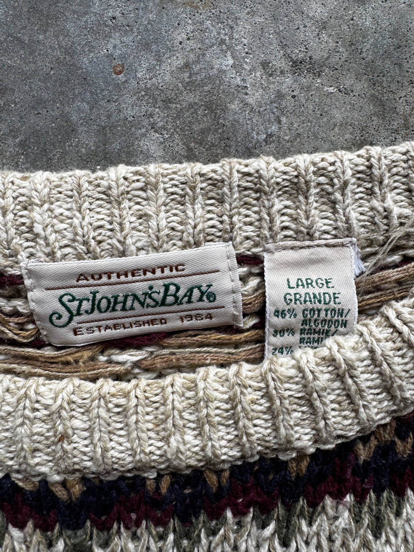 (L) Vintage St. Johns Bay Sweater