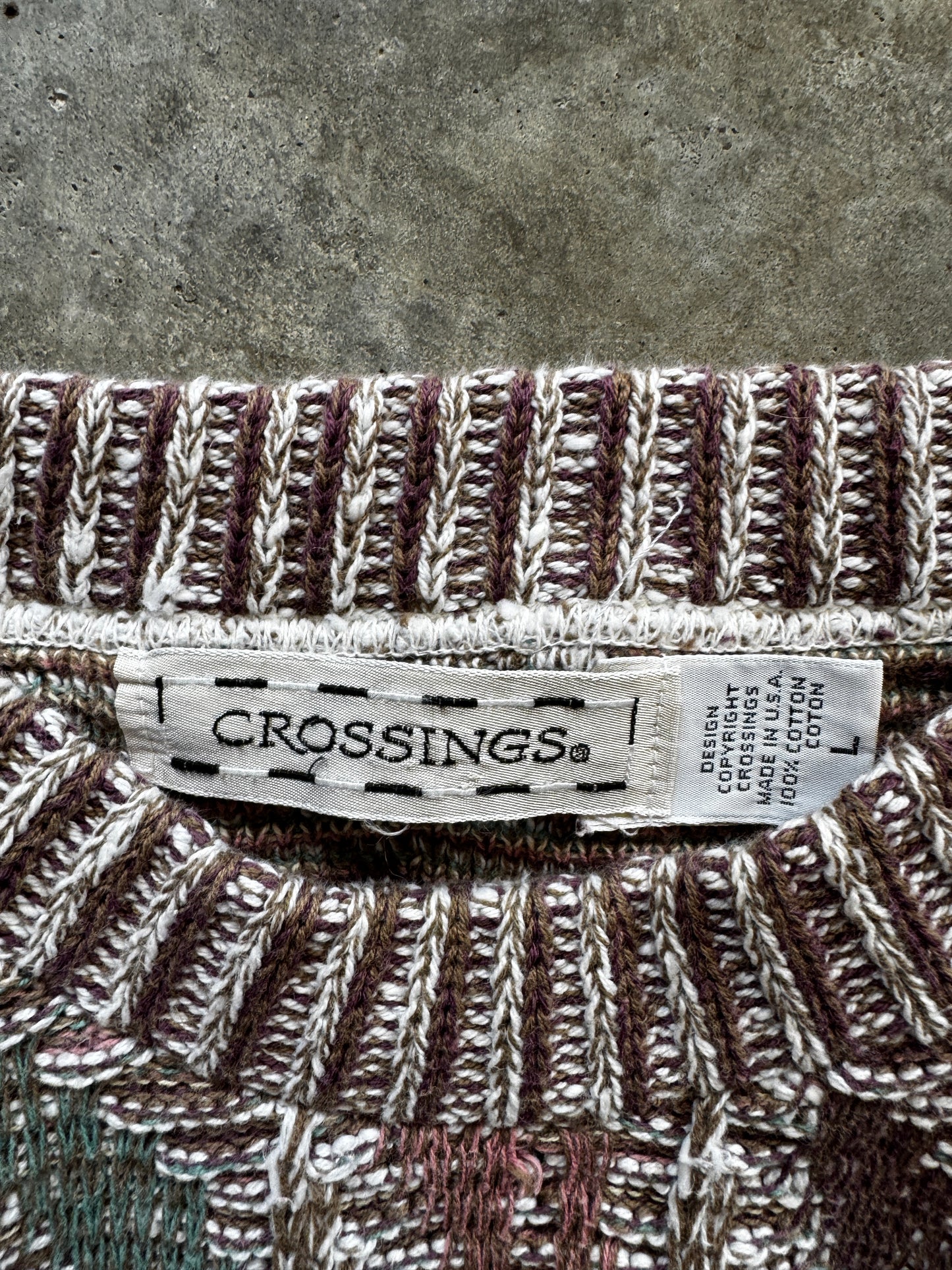 (L) Vintage Crossings Knit Sweater