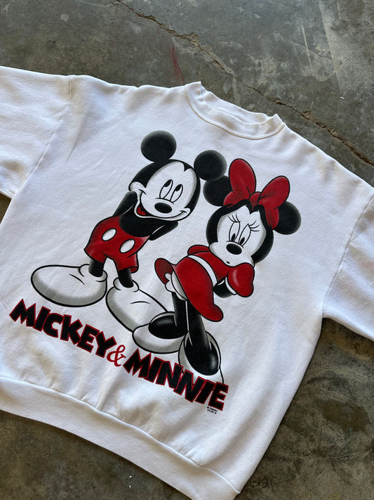 (XL) Vintage Mickey & Minnie Sweatshirt