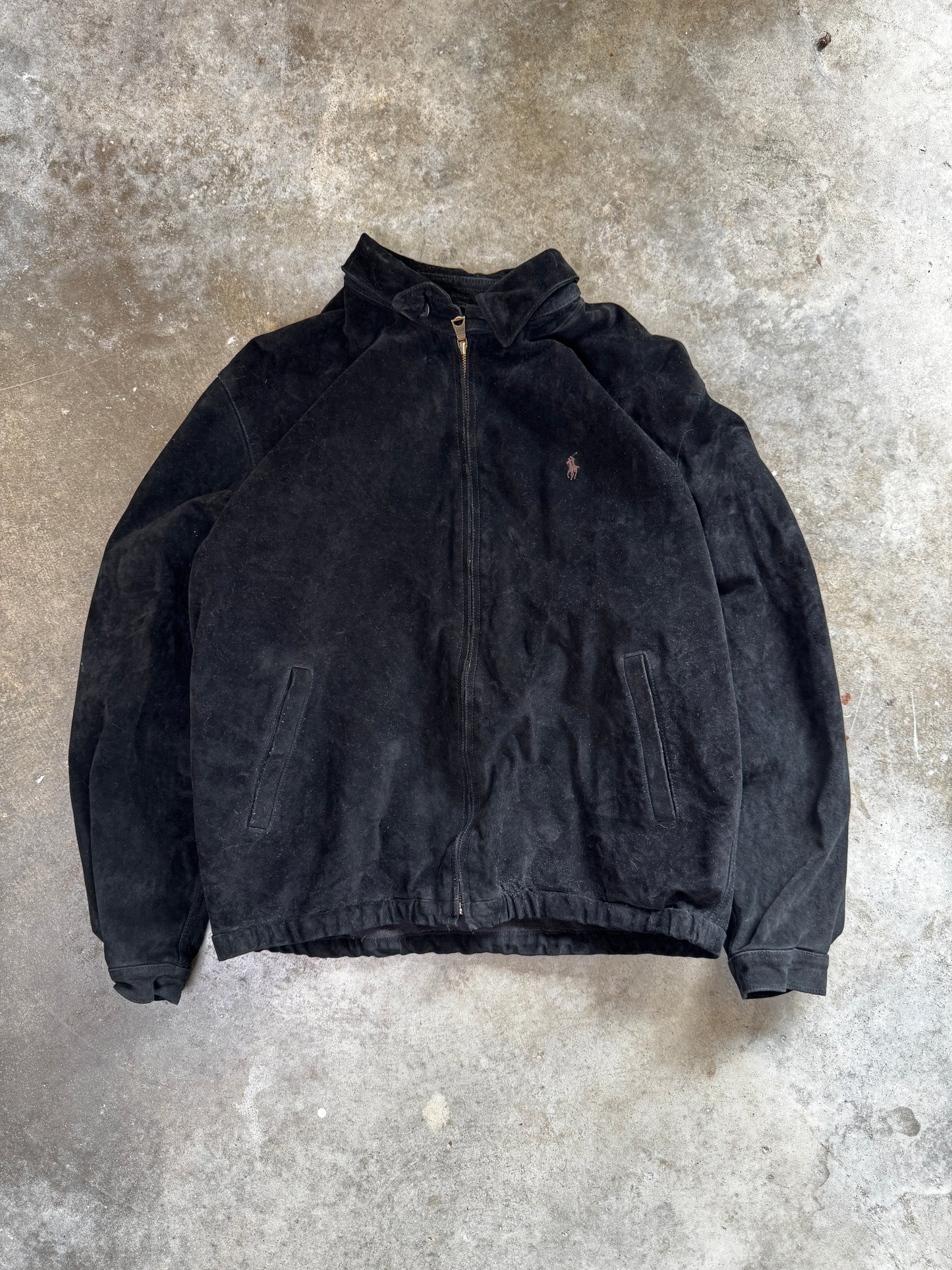 (L) Vintage Polo Suede Leather Jacket