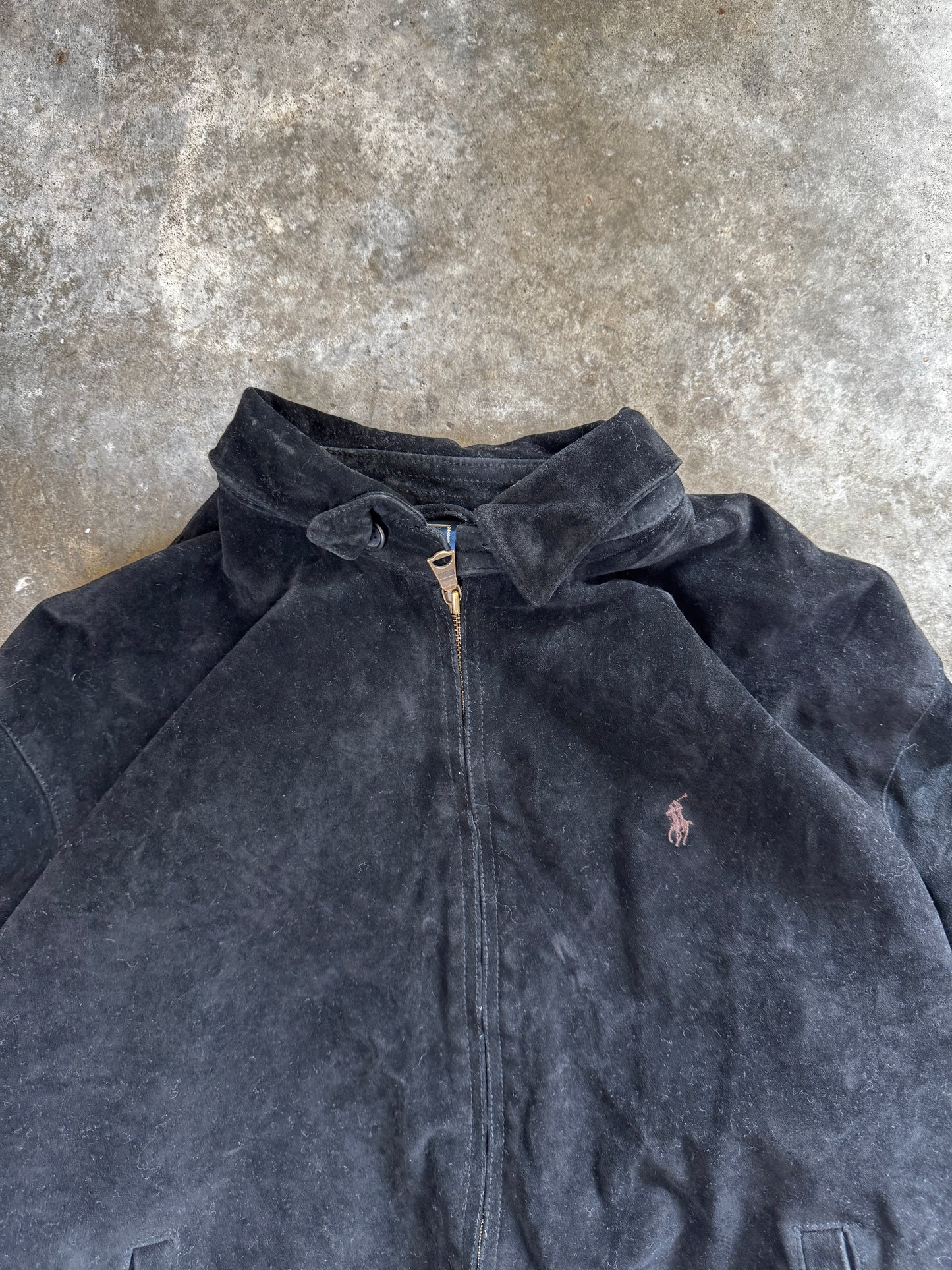 (L) Vintage Polo Suede Leather Jacket