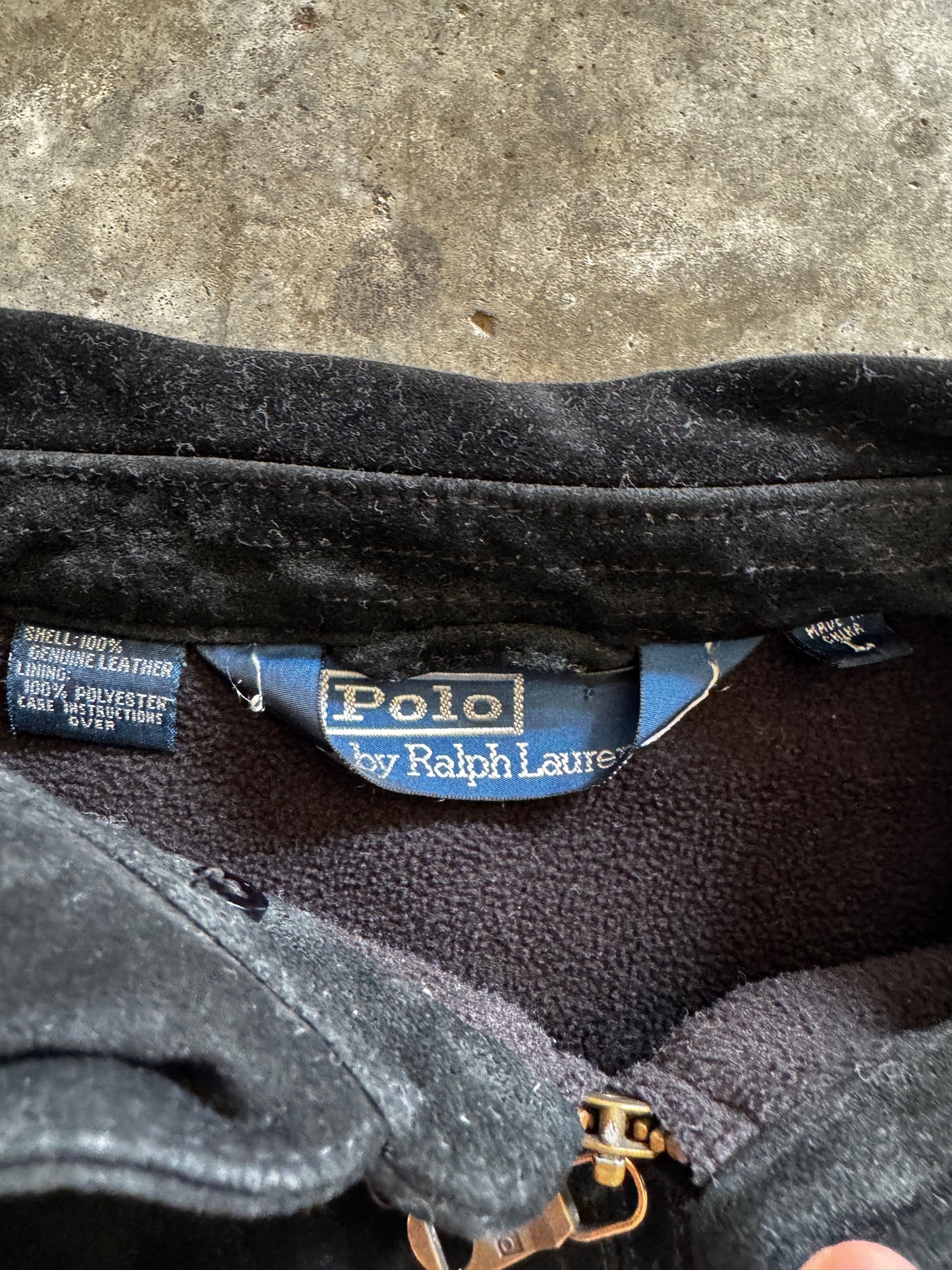 (L) Vintage Polo Suede Leather Jacket