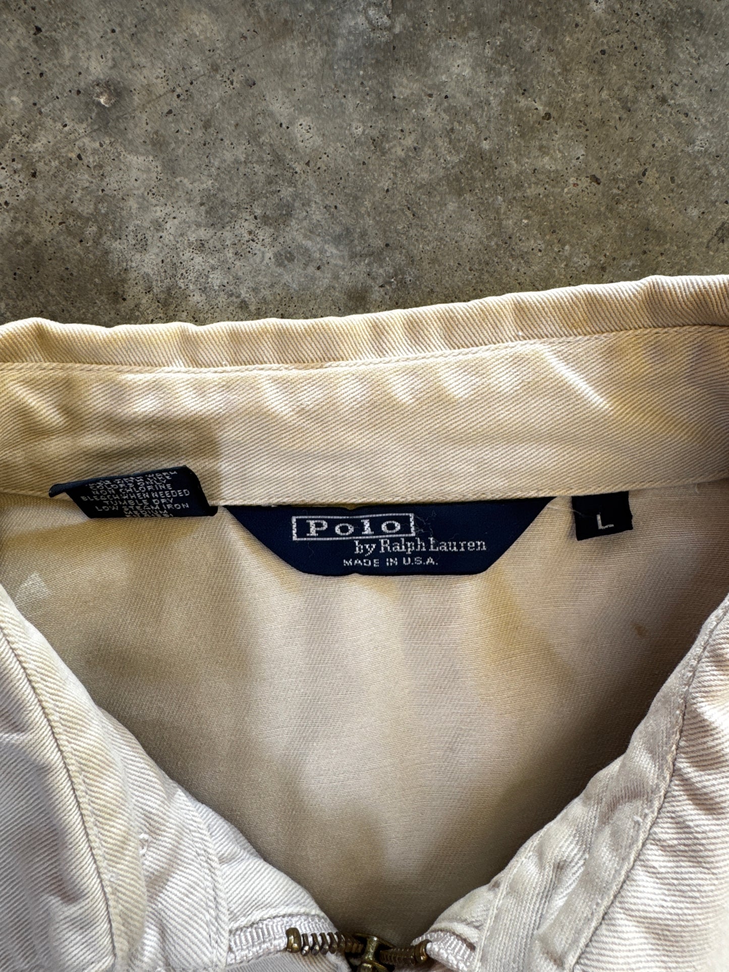 (L) Vintage Polo Canvas Zip-Up