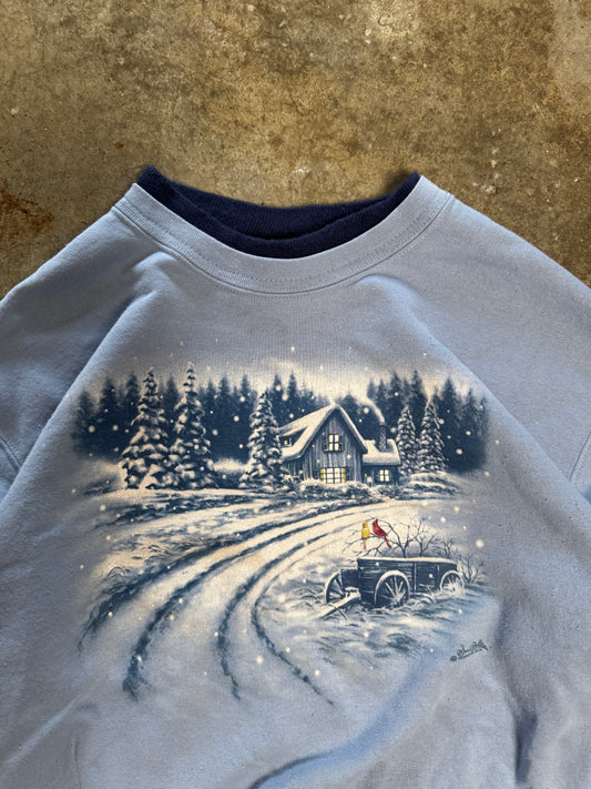 (XL) Vintage Winter Landscape Sweatshirt