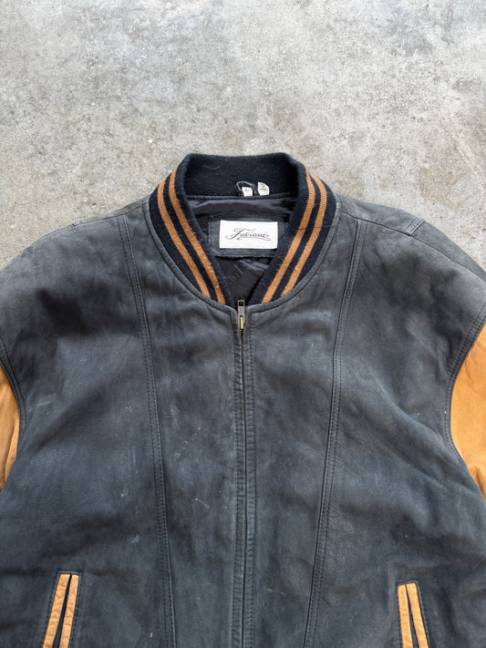 (L) Vintage Leather Varsity Jacket