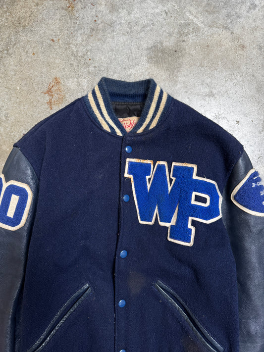 (M) Vintage Leather Patched Varsity Jacket