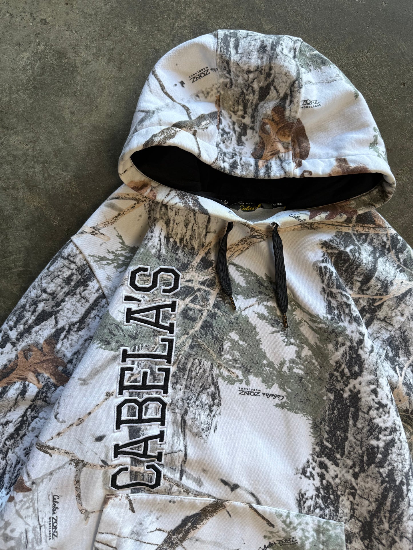 (M) 00s Cabelas Camo Hoodie