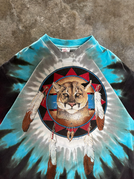 (XL) Vintage Mountain Lion Tie-Dye Tee