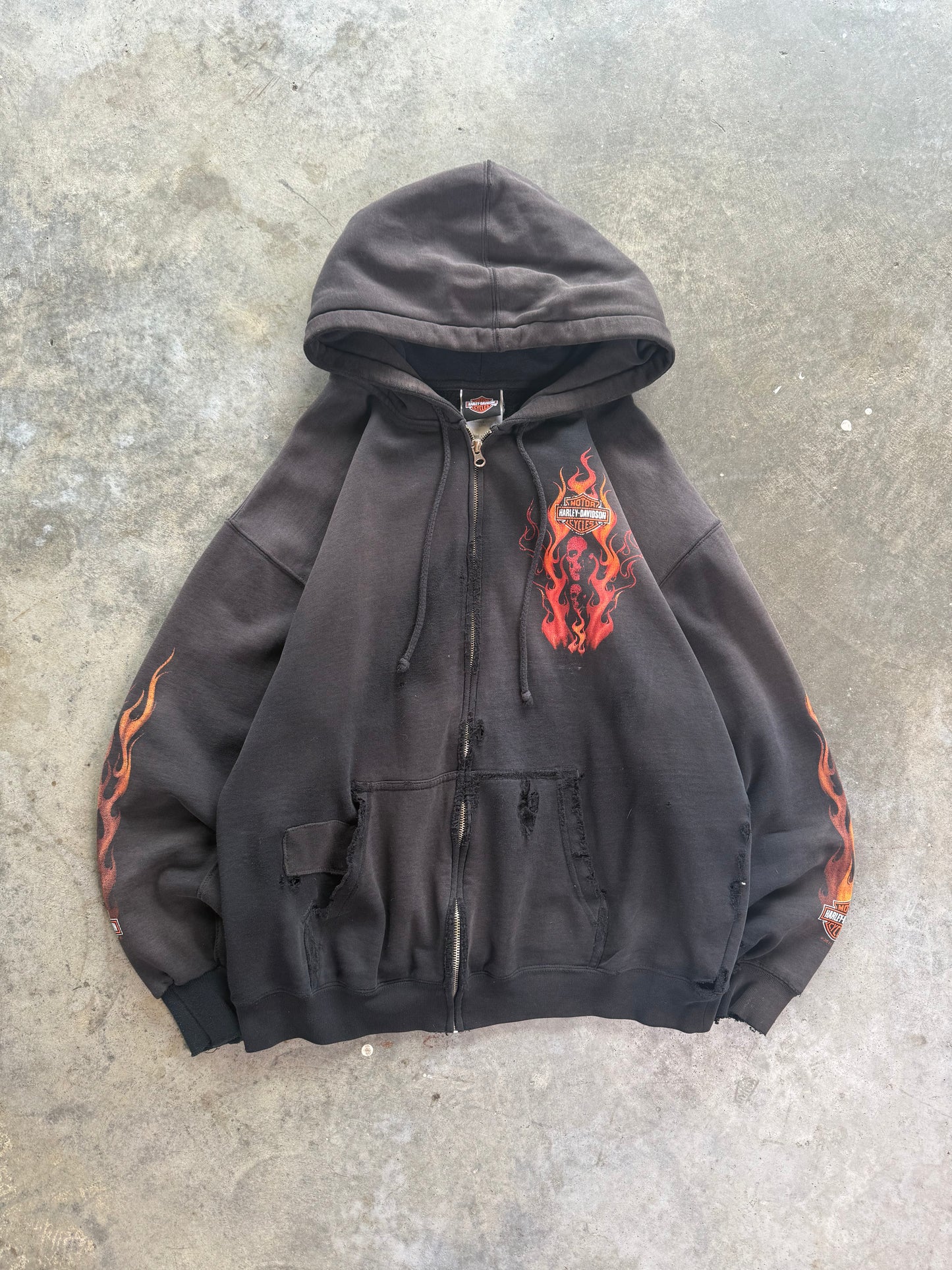(L) 00s Harley Davidson Repaired Jacket