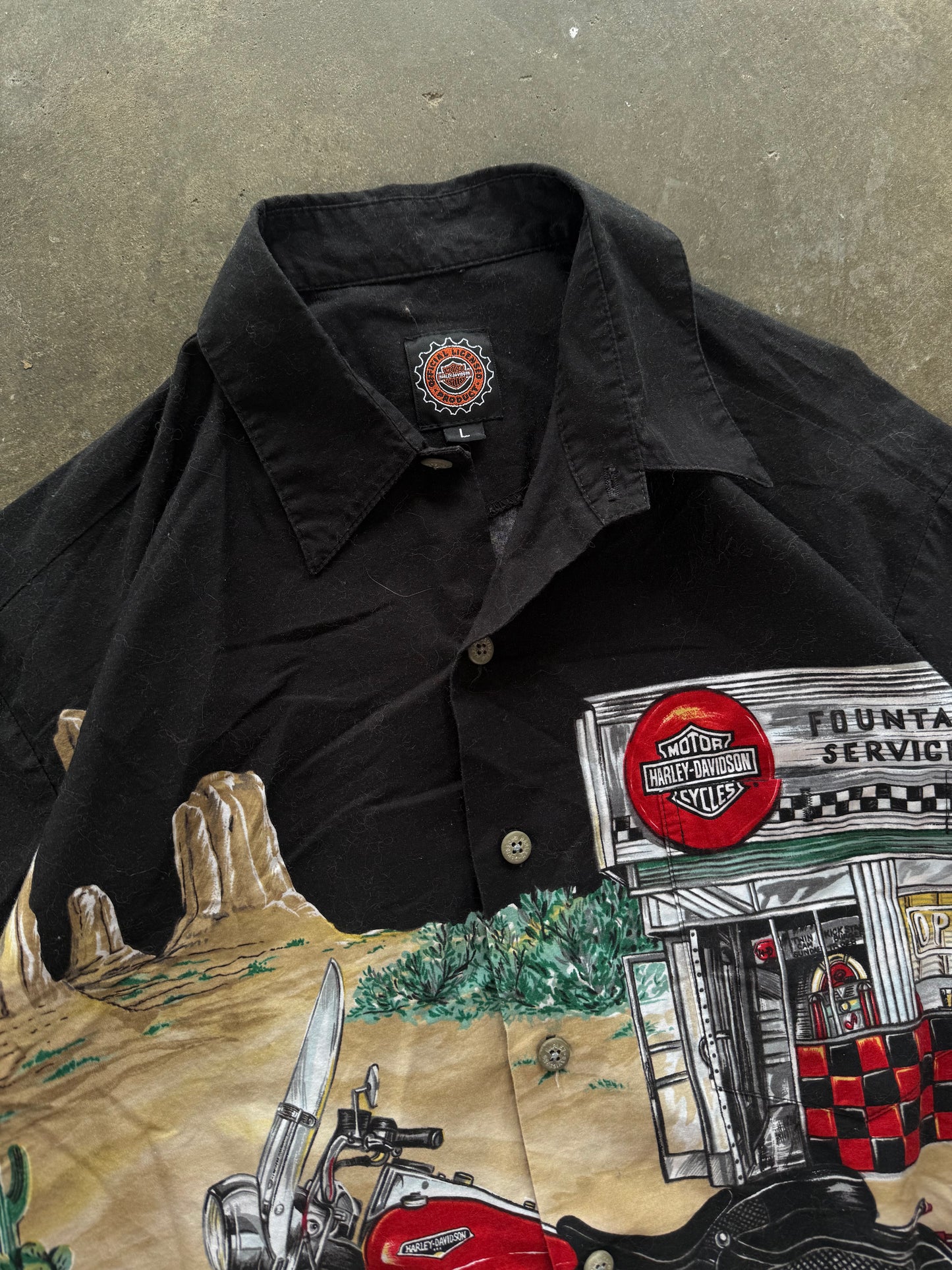 (L) Harley Davidson Button-Up