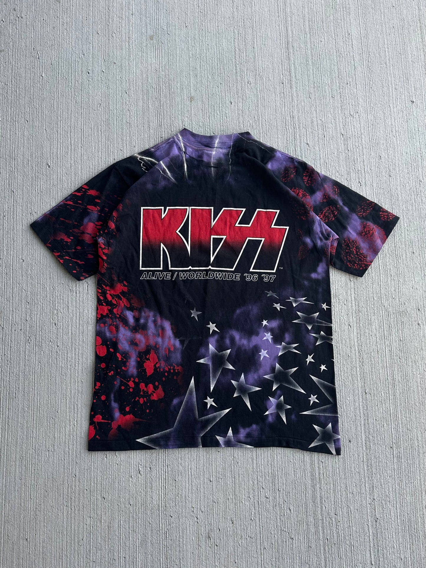 (L) 1997 KISS Alive Worldwide Aop Band Tee