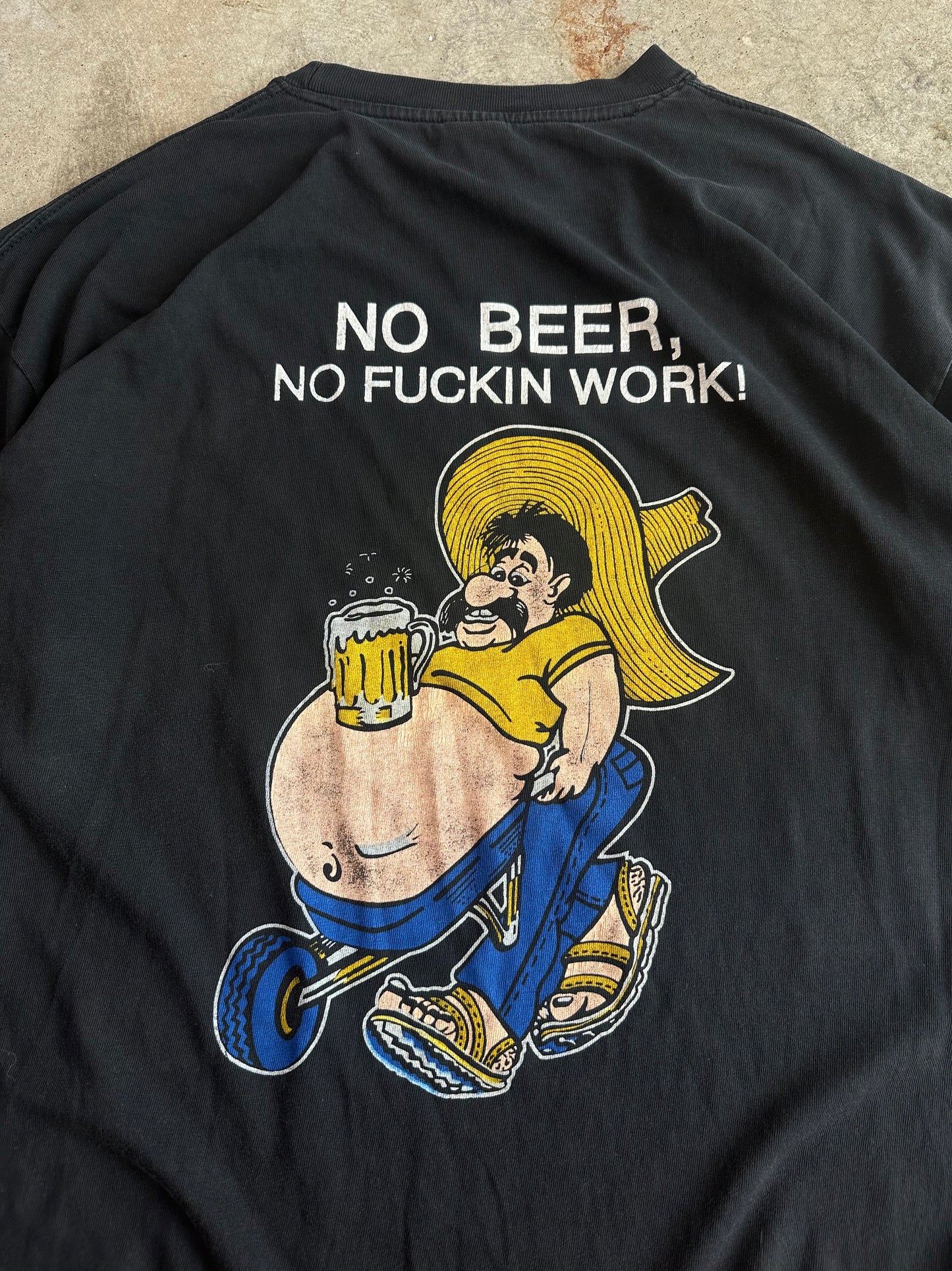 (L) Vintage 'No Beer No Work' Tee