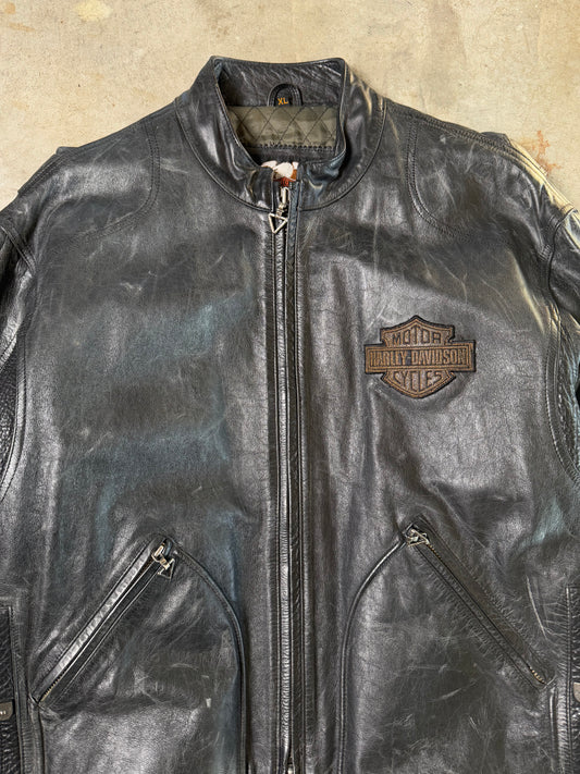 (XL) Vintage Harley Leather Jacket