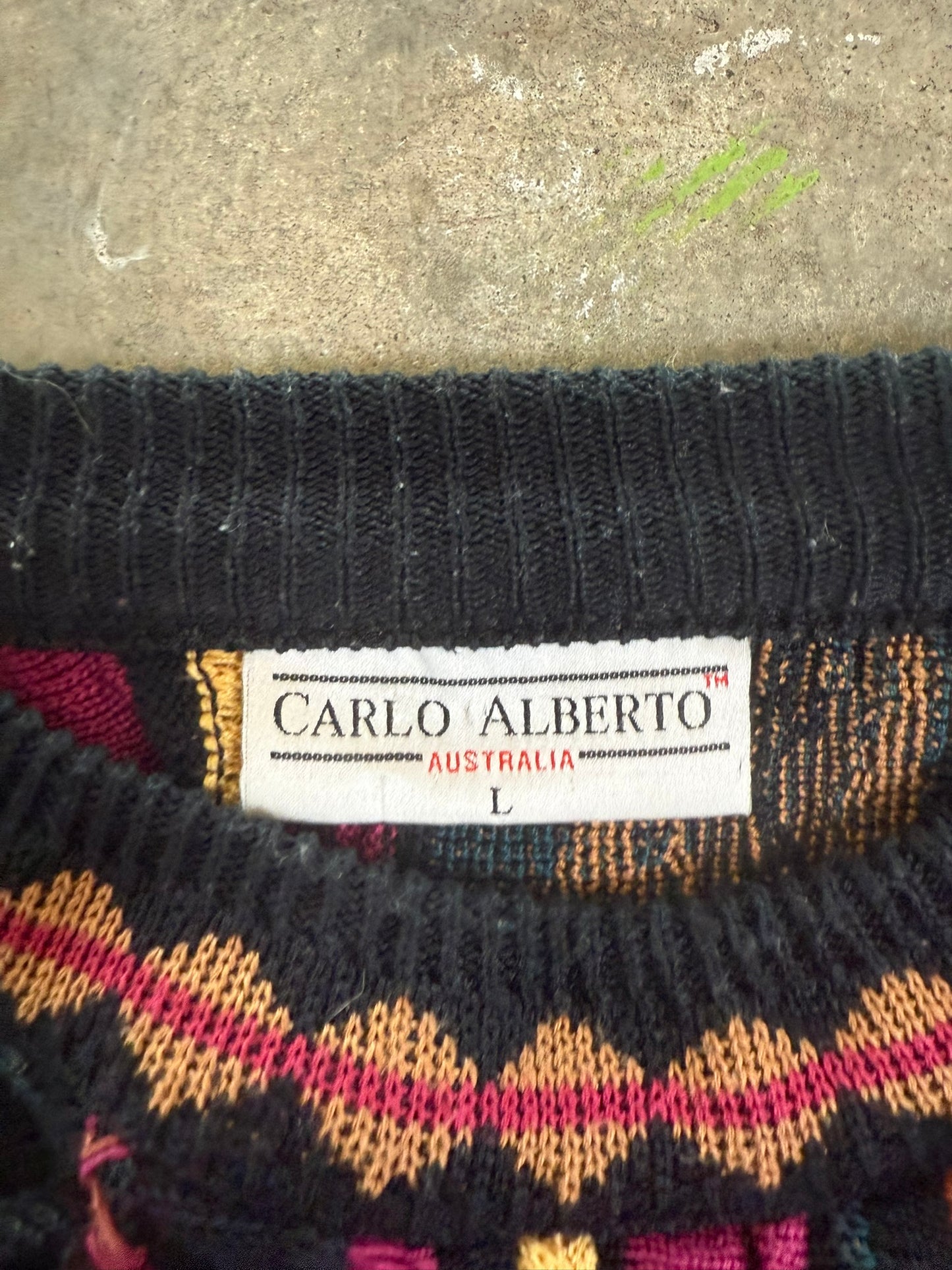 (L) Vintage Coogi-Like Sweater